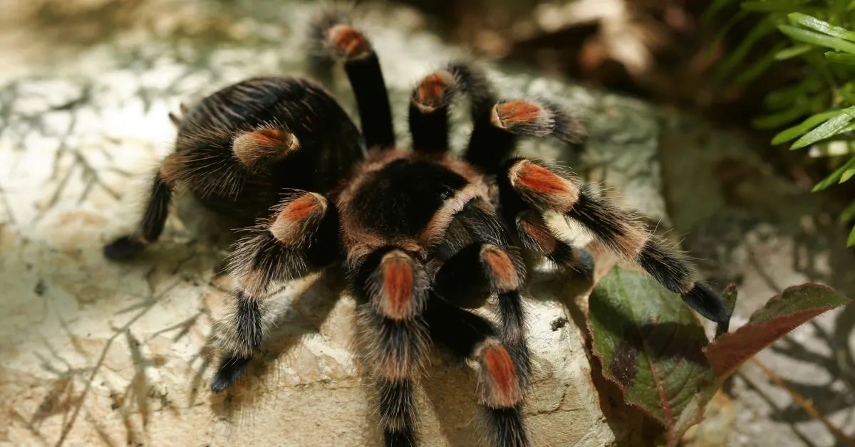23937 mexican pink knee tarantula feeding